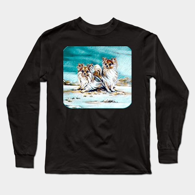 long haired Chihuahua dog Long Sleeve T-Shirt by chepea2